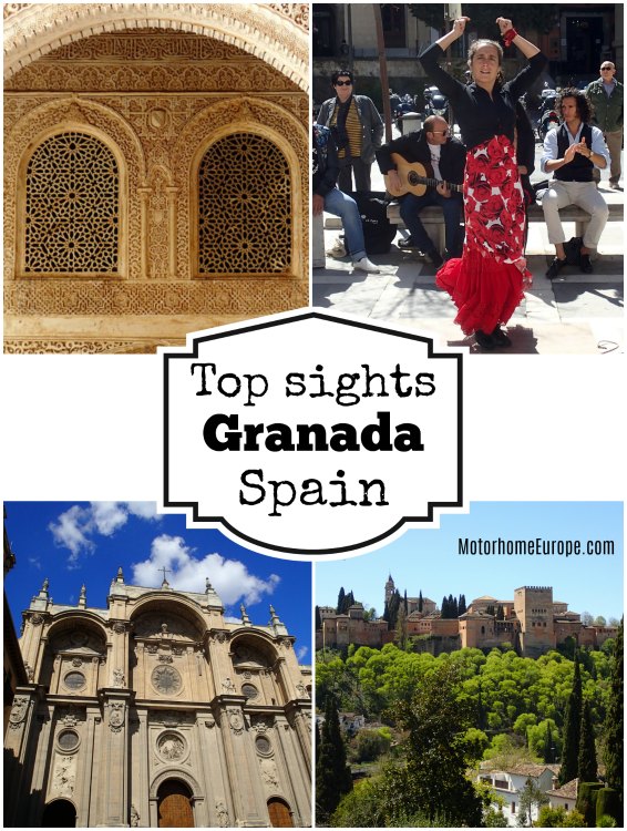Top sights to see in Granada Spain. The Alhambra Palace, Flamenco, the white washed gypsy quarter and the Albacyn district, the cathedral, walking the Darro valley - and so much more.